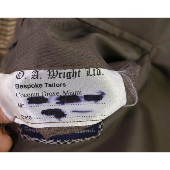 Bespoke Tailored Full Canvas Blazer Wool Cashmere Loro Piana Brown Plaid 46L - Picture 11 of 11